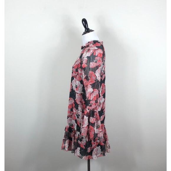Misa Los Angeles Blythe Dress Floral Pink Black Chiffon - Picture 7 of 8